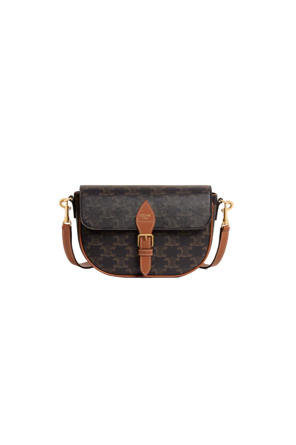 folco shoulder bag in triomphe canvas and calfskin