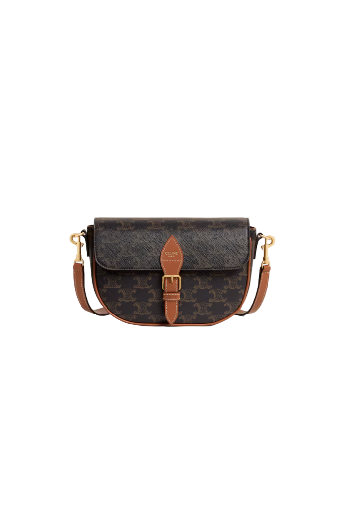 folco shoulder bag in triomphe canvas and calfskin