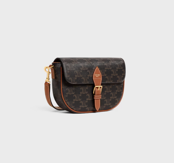 folco shoulder bag in triomphe canvas and calfskin