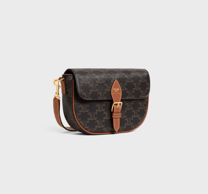 folco shoulder bag in triomphe canvas and calfskin