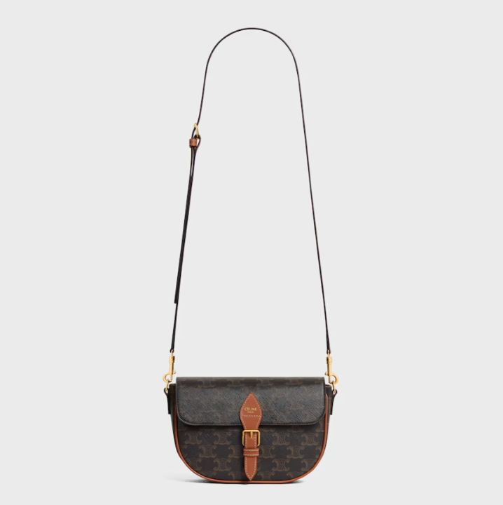 folco shoulder bag in triomphe canvas and calfskin