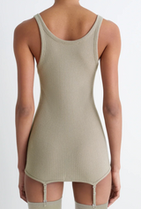 seemless short sleeves tank top with suspenders