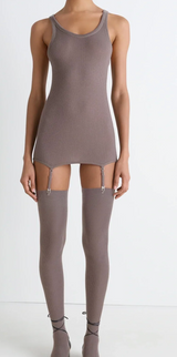 seemless short sleeves tank top with suspenders