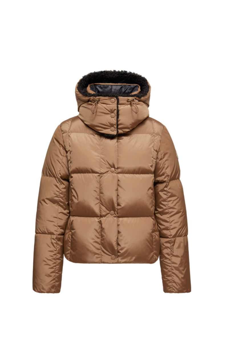 Castelnou Square-Quilted Hooded Short Down Jacket