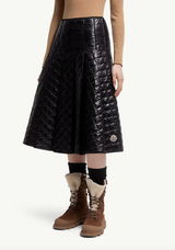 Square-Quilted Padded Midi Skirt