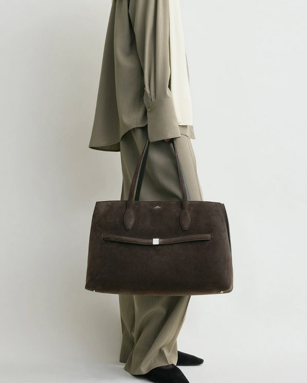 Suede lounge tote brown
