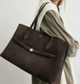 Suede lounge tote brown