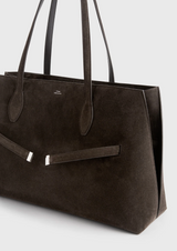Suede lounge tote brown