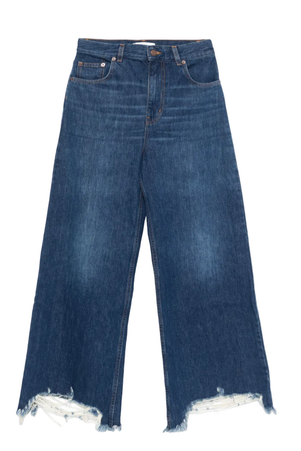 cropped wide-leg jeans