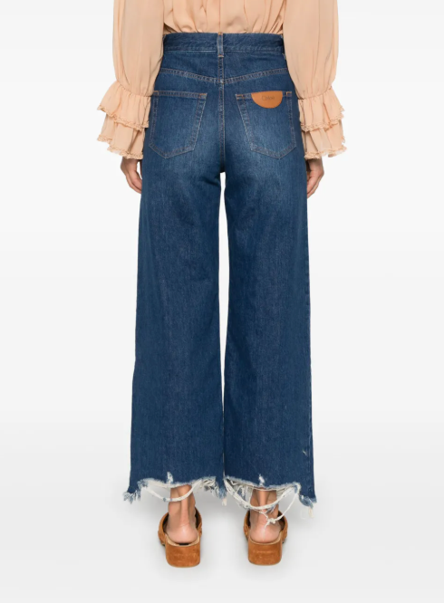 cropped wide-leg jeans