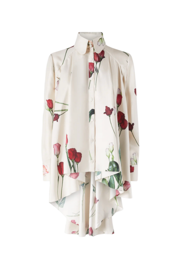 Silk Shirt with Floral Print