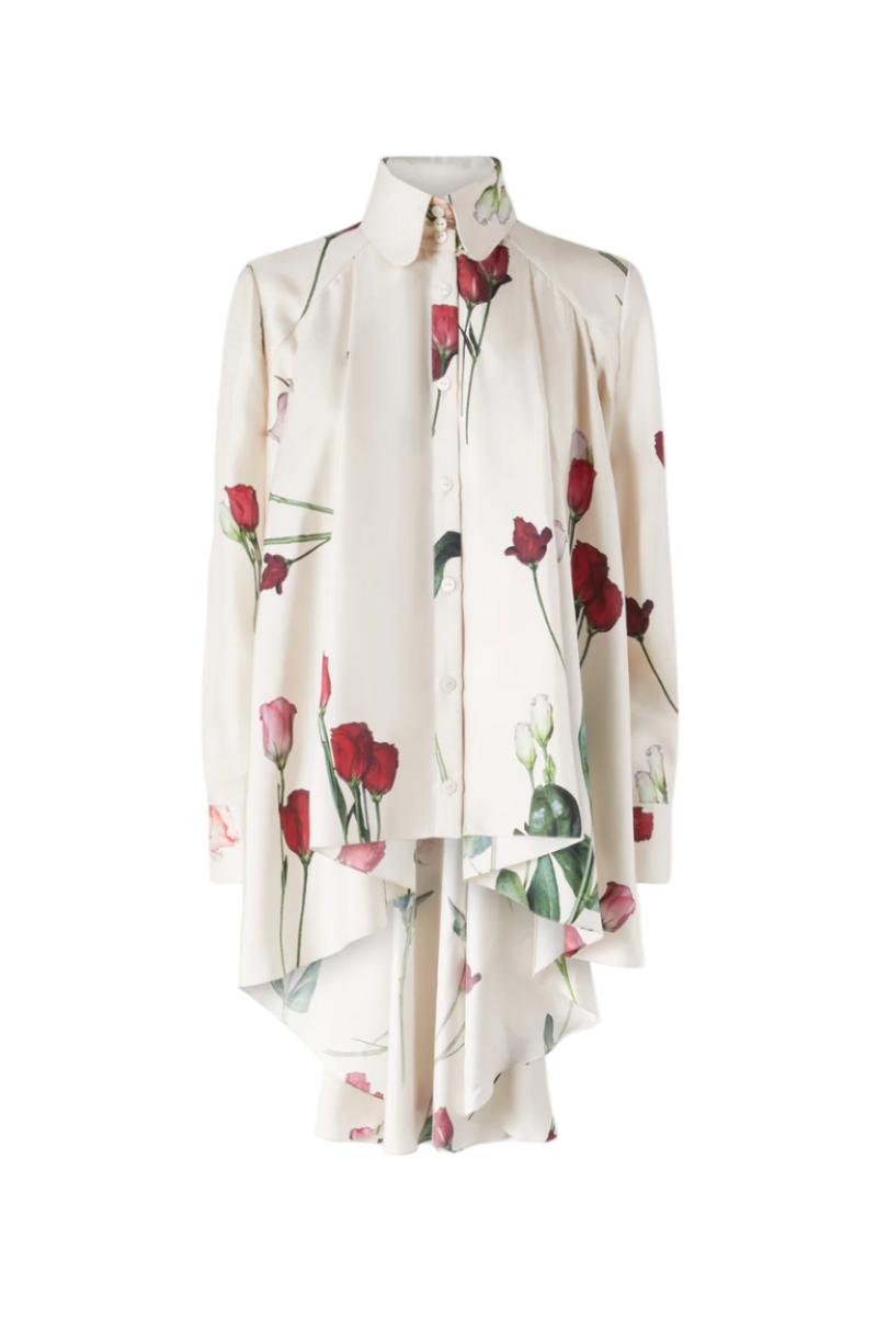 Silk Shirt with Floral Print