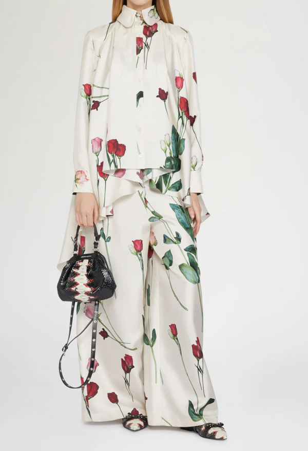 Silk Shirt with Floral Print