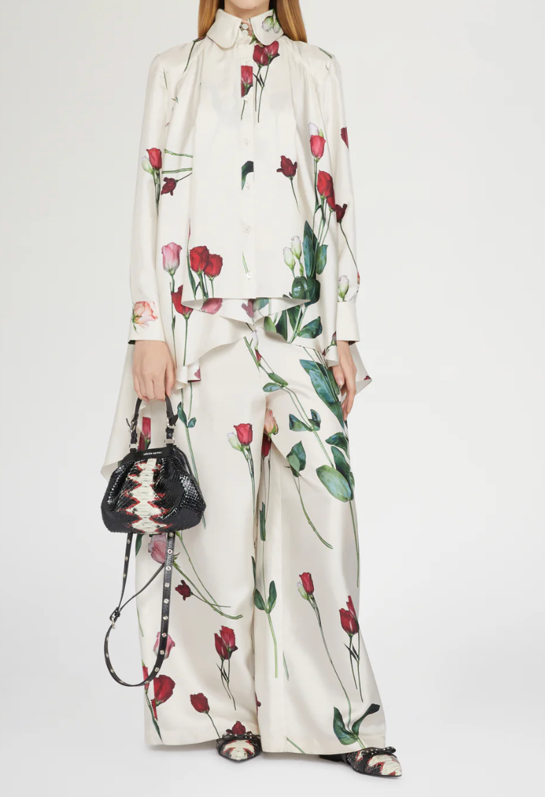 Silk Shirt with Floral Print