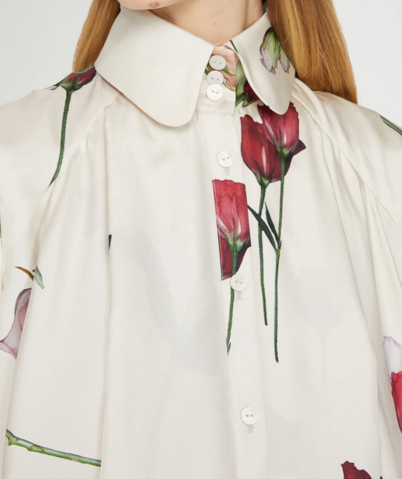 Silk Shirt with Floral Print
