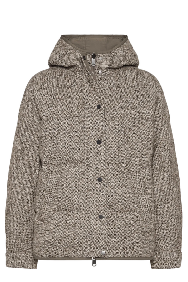chevron flecked down jacket