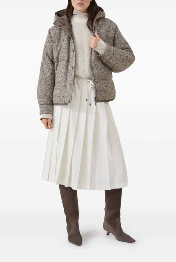 chevron flecked down jacket