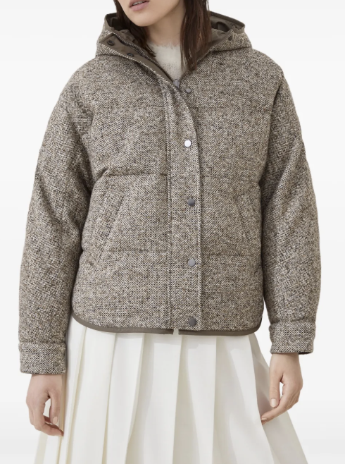 chevron flecked down jacket
