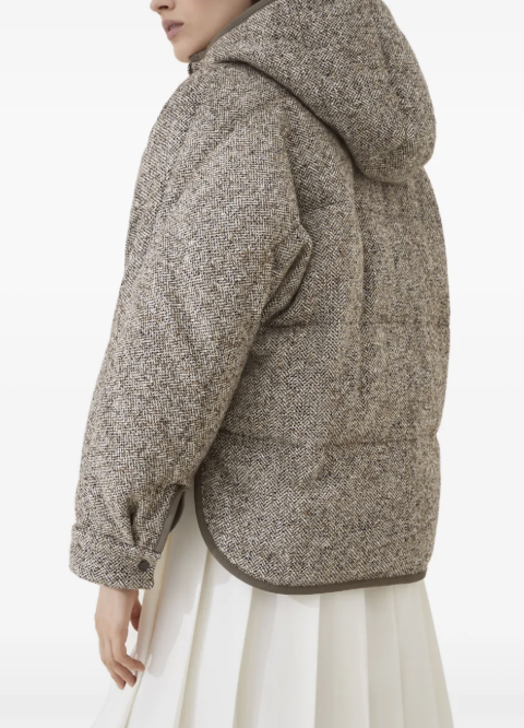 chevron flecked down jacket
