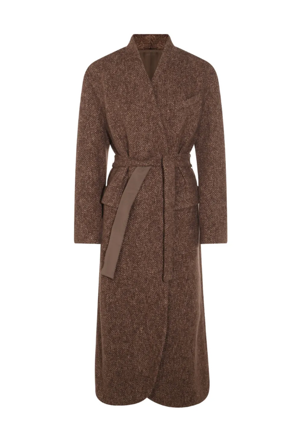 wool-blend single-breasted coat