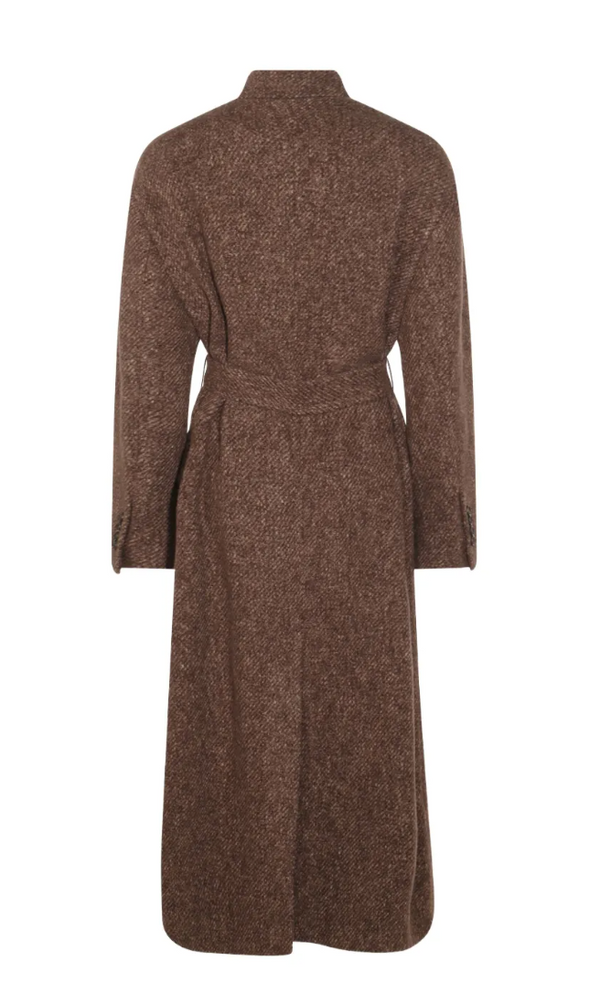 wool-blend single-breasted coat