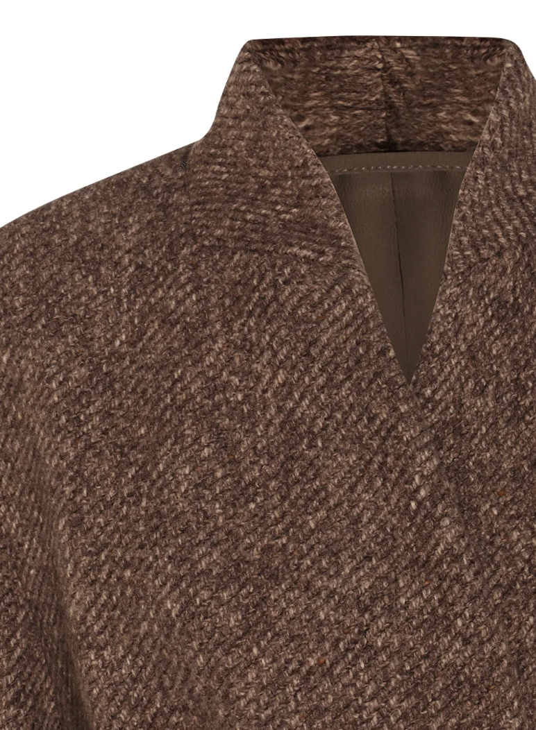 wool-blend single-breasted coat