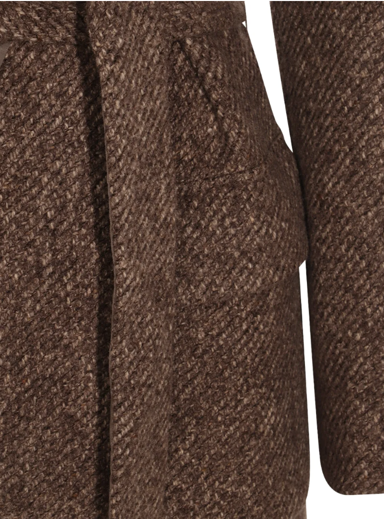 wool-blend single-breasted coat