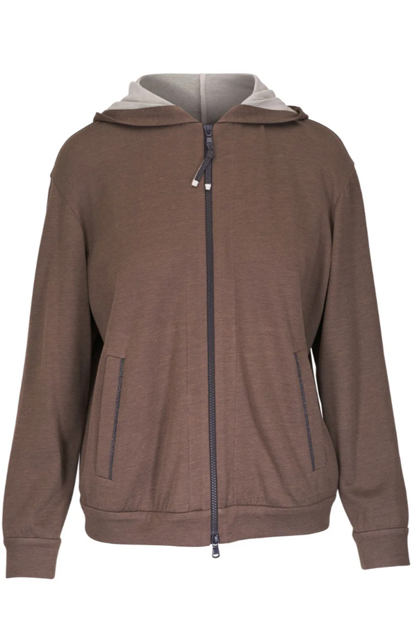 hooded cardigan