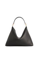 Bevel grained-leather bag black