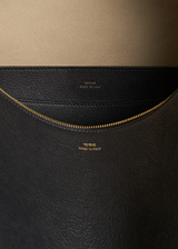Bevel grained-leather bag black