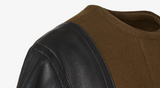 Green wool and leather coat