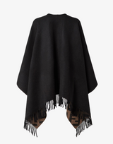 Multicolour wool and cashmere poncho