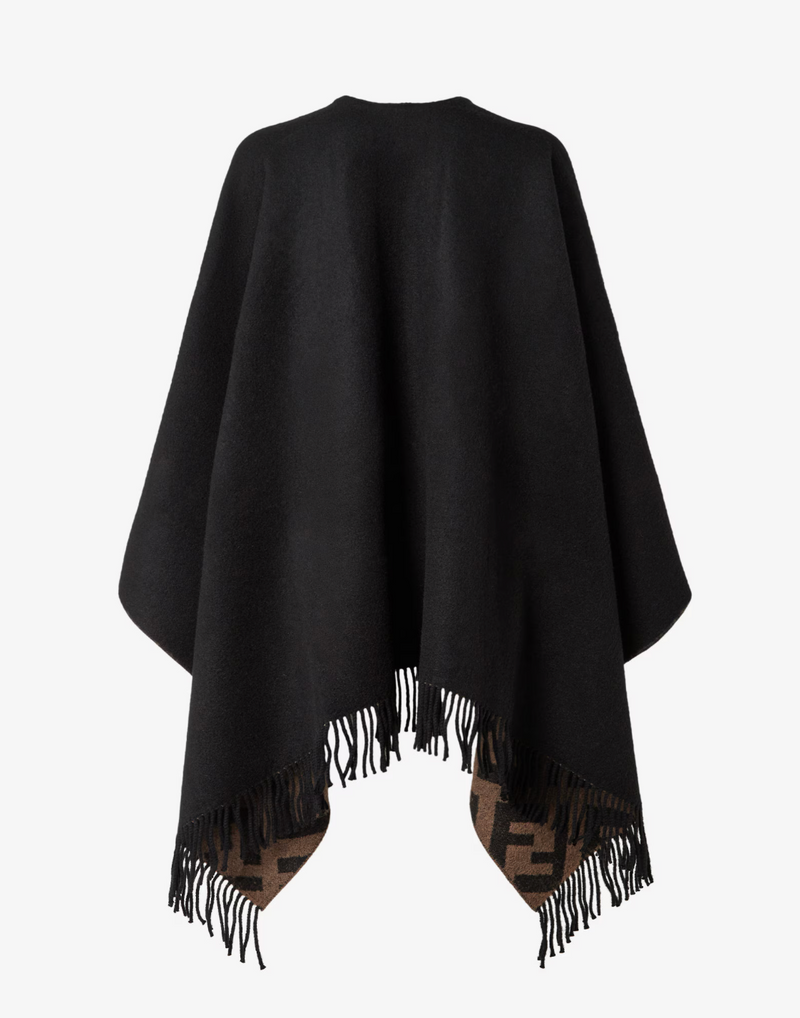Multicolour wool and cashmere poncho