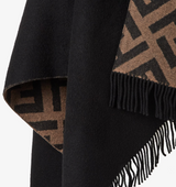 Multicolour wool and cashmere poncho