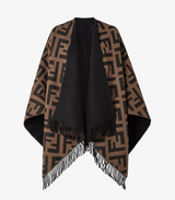Multicolour wool and cashmere poncho