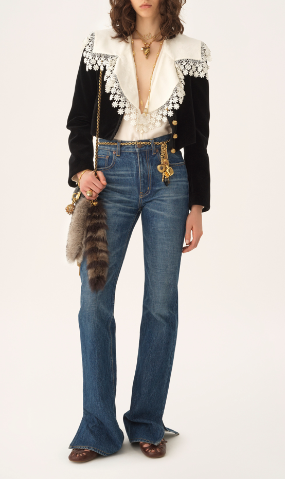 CROPPED SPENCER JACKET IN VELVET