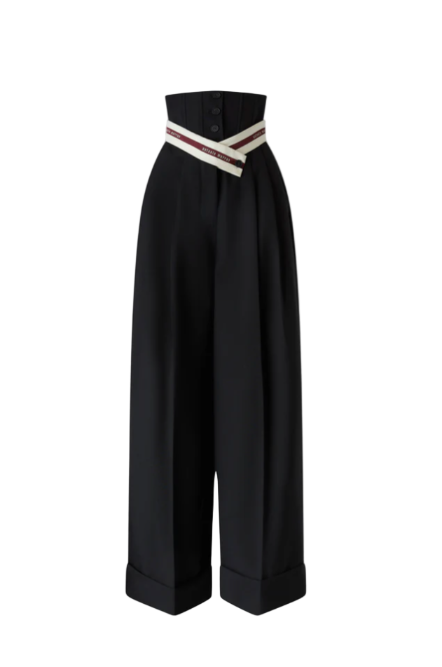Wide-Leg Pants with Corset-Style Waist