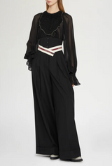 Wide-Leg Pants with Corset-Style Waist
