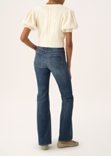 PUFF-SLEEVE CARDIGAN IN A WOOL & CASHMERE KNIT