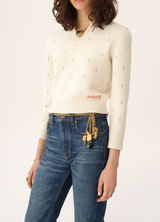 FITTED SWEATER IN A WOOL & CASHMERE KNIT