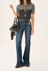 SHORT-SLEEVE POLO SWEATER IN A WOOL & CASHMERE KNIT