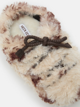 EVX COW PRINT CURLY MULES