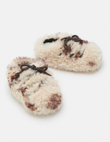 EVX COW PRINT CURLY MULES