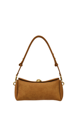 BROWN SUEDE LEATHER CARROUSEL BAG