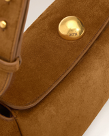 BROWN SUEDE LEATHER CARROUSEL BAG