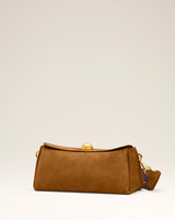 BROWN SUEDE LEATHER CARROUSEL BAG