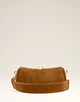 BROWN SUEDE LEATHER CARROUSEL BAG