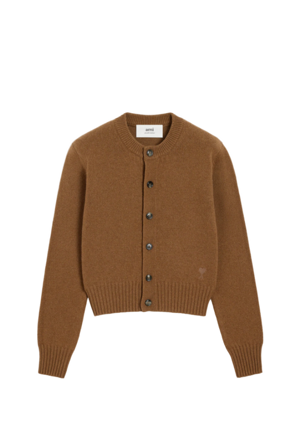 BROWN CASHMERE AMI DE COEUR CARDIGAN