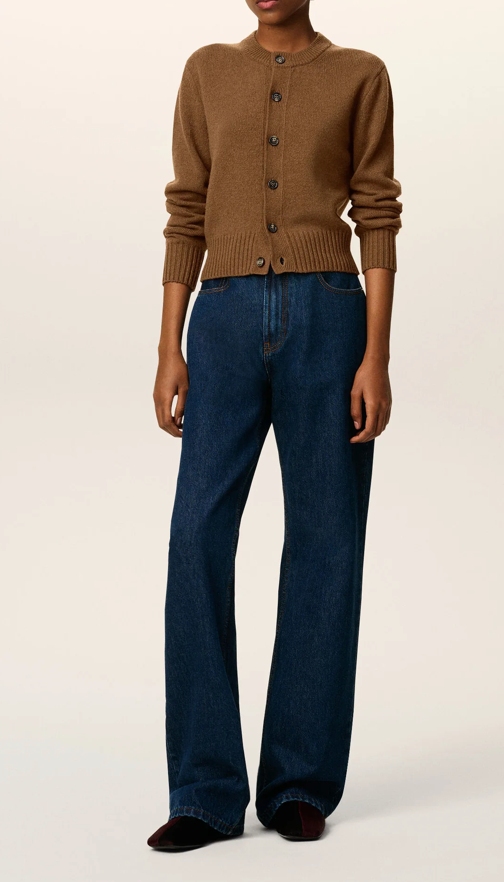 BROWN CASHMERE AMI DE COEUR CARDIGAN