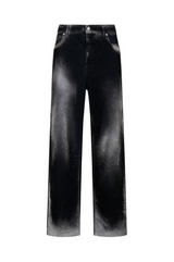 Black flocked denim jeans